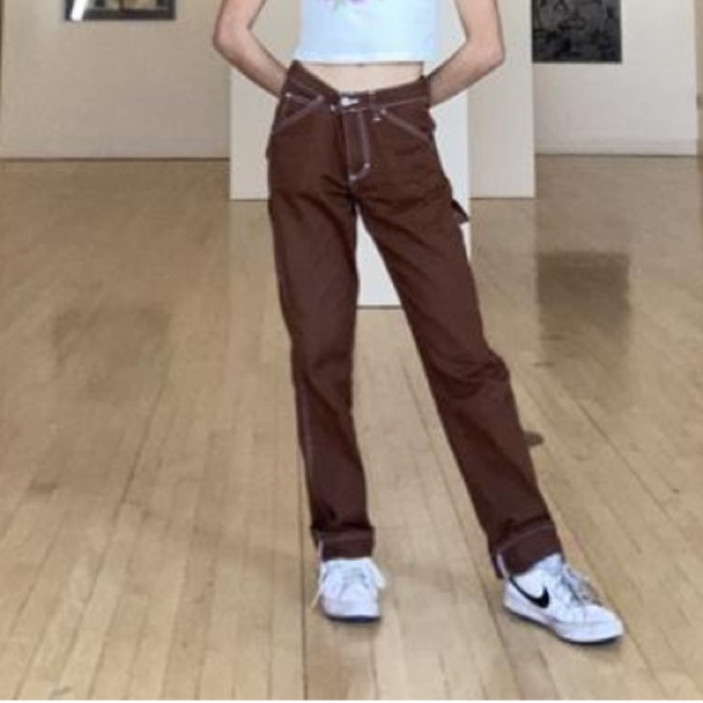 Dickies Y2K baggy carpenter cargo pant NWT size 0/24 contrast stitching - Picture 12 of 12